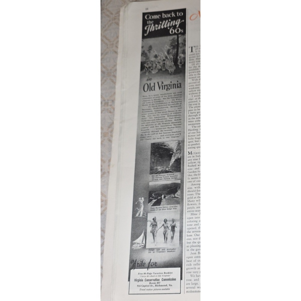 1939 Old Virginia Thrilling Travel Booklet print ad